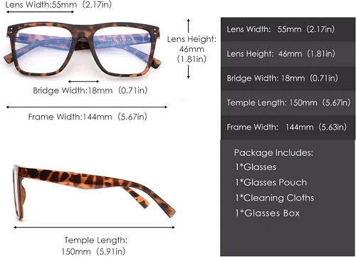 Miniatura 5 de GLINDAR Lentes de bloqueo de luz azul para mujeres y hombres, anteojos cuadrados de gran tamaño para computadora que reducen la fatiga ocular