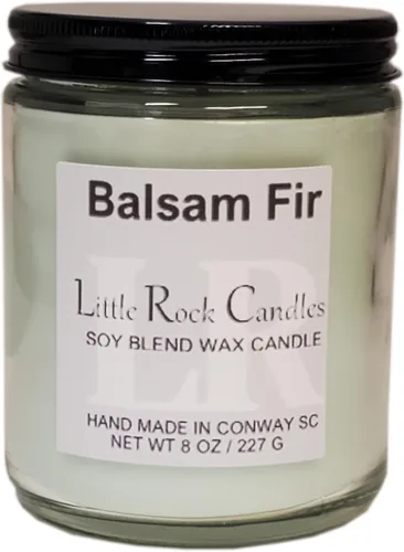 Balsam Fir - Vela altamente perfumada, cera de mezcla de soja, sin humo, con aceites esenciales, 8 onzas, no tóxica, mecha ecológica, larga duración