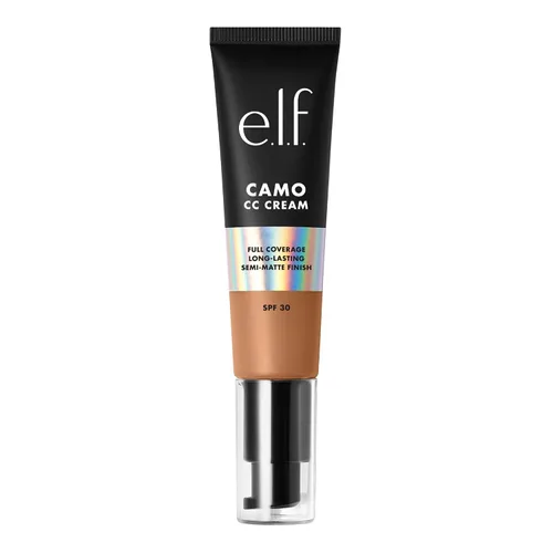 e.l.f. Crema Camo CC, SPF 30, base correctora de color con cobertura media a completa, acabado con efecto aerógrafo, vegana y libre de crueldad,