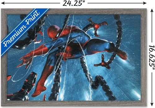 Miniatura 3 de Trends International Marvel Comics-Spider-Man, Doctor Octopus-Rain Cover Póster de pared, 14.725 x 22.375 pulgadas, versión enmarcada de madera