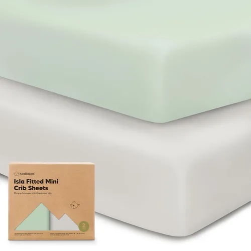 Miniatura 24 de Sábanas ajustadas para Pack and Play - Paquete de 2 sábanas mini para cuna para Pack N Play, colchón 38x26, ropa de cama suave y acogedora
