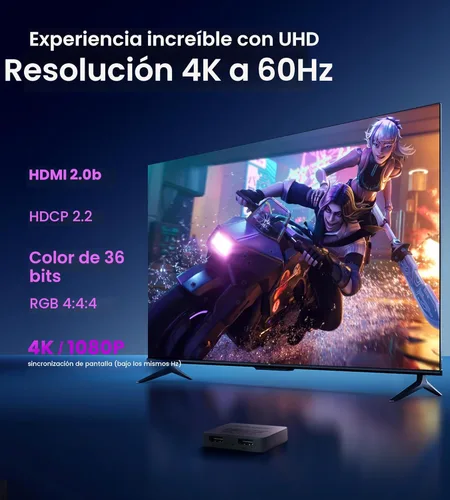 Miniatura 5 de avedio links Divisor HDMI 4K@60Hz, Divisor HDMI 1 entrada y 2 salidas - No extiende la pantalla (Solo duplica las pantallas), Soporta 3D Dol-by