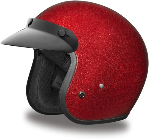 Miniatura 32 de Daytona Helmets - Medio casco de motocicleta con diseño de calavera y huesos cruzados – Aprobado DOT [Gráficos]