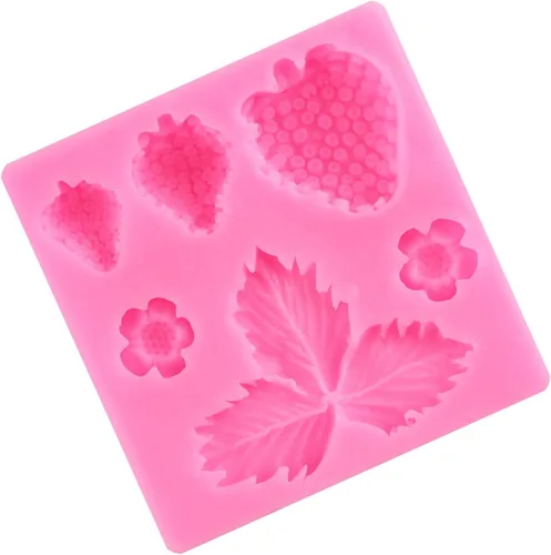 Miniatura 6 de ZiXiang Molde de silicona de fresa, hojas de fresa, moldes de fondant para decoración de pasteles de frutas, decoración de cupcakes, arcilla Estilo a