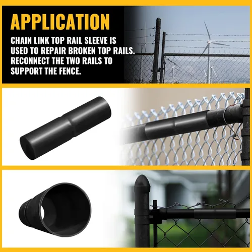 Miniatura 7 de VIVIDA 1-3/8" manga superior negra para riel superior, conector de riel superior de la cerca de la alambrada, para tubo de diámetro exterior