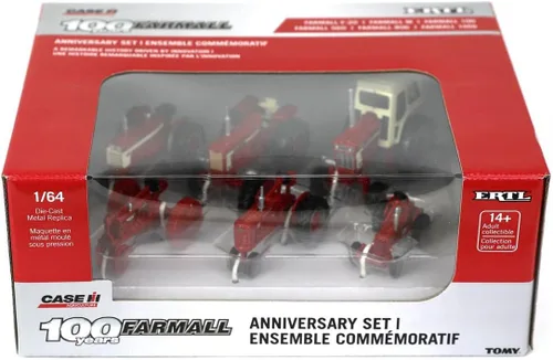 Miniatura 2 de ERTL 1/64 Edición Limitada Farmall 100th Anniversary Juego de tractor fundido a presión para mayores de 14 años, incluye Farmall 100, F-20, M, 560