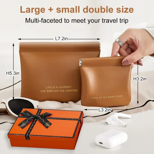 Miniatura 15 de Bolsa de cuero para anillos, funda para anillos de boda, bolsa para anillos de compromiso, almacenamiento de joyas para novios, portador de anillos