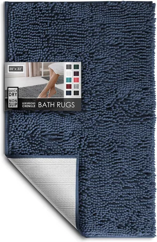 Miniatura 49 de Hearth & Harbor Alfombras de baño, tapete de baño de chenilla - Alfombras de baño lavables a máquina para baño con respaldo antideslizante de goma