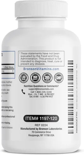 Miniatura 5 de Bronson Ácido alfa lipoico 600 mg eliminador de radicales libres apoya la salud antioxidante, sin OMG, 120 cápsulas vegetarianas (60 porciones)