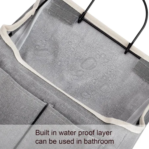 Miniatura 5 de LYroo Paquete de 2 cestas organizadoras para colgar en la pared con bolsillos para baño, dormitorio, cocina, dormitorio, artículos esenciales