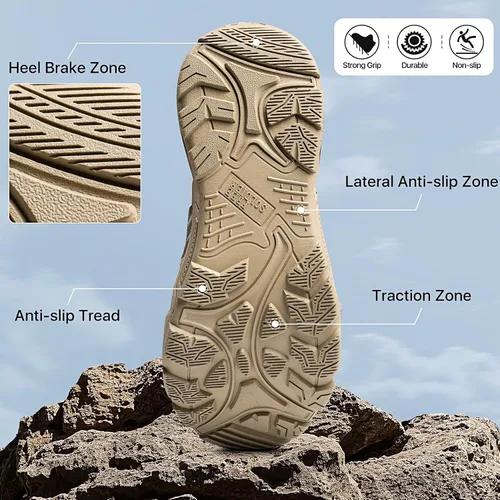 Miniatura 5 de FREE SOLDIER Botas de trabajo tácticas impermeables para hombre, ligeras, cómodas, botas de senderismo de combate