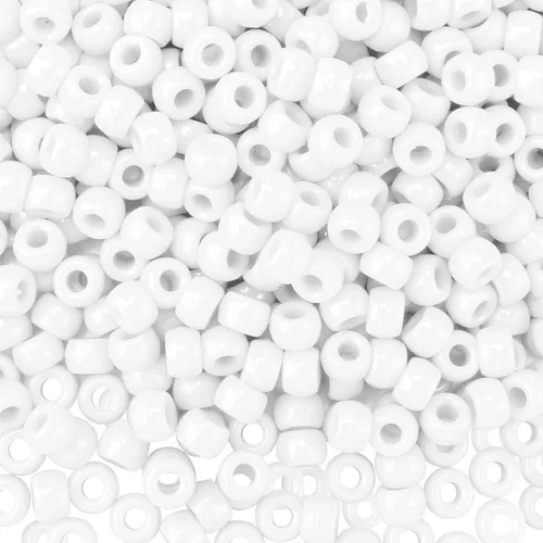 QPIXVB 1100 PIEZAS Cuentas de Pony Blancas, Kit de Cuentas para Pulseras de Amistad, Cuentas para Hacer Joyas y Pulseras, Cuentas para Trenzar el