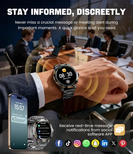 Miniatura 3 de LIGE Relojes inteligentes para hombres, marca/respuesta de llamada, reloj de fitness AMOLED de 1.43 pulgadas con monitor de frecuencia
