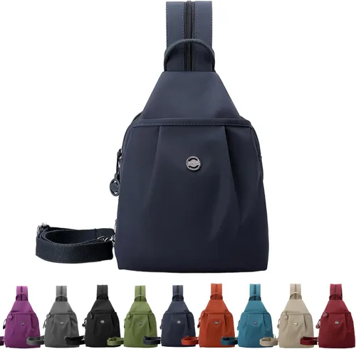 Miniatura 7 de Bolsa de viaje antirrobo 3 en 1 de alta calidad, impermeable, de 2 vías, mochila cruzada para mujer, Negro, Mediana, Moda