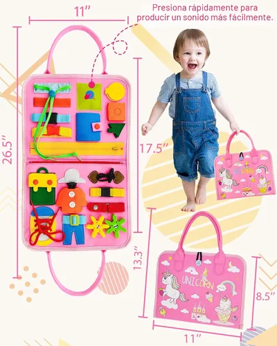 Miniatura 5 de Exorany Busy Board - Juguetes Montessori para niñas y niños pequeños, regalos de cumpleaños, juguetes sensoriales para niños pequeños, juguete