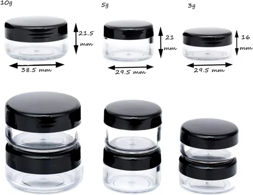 Miniatura 3 de Contenedores de muestra de 0.11 onzas con tapas, 200 frascos de muestra pequeños, recipientes de cosméticos de maquillaje de 0.11 onzas líquidas