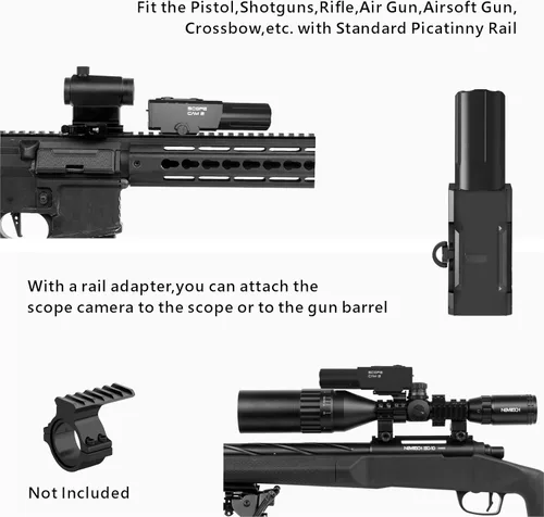 Miniatura 5 de RunCam Cámara Scope Cam 2, cámara de video de juego Airsoft HD 1080P, cámara de caza con zoom impermeable, cuerpo de aluminio, grabación de video