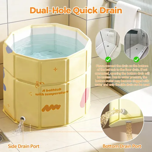 Miniatura 3 de Bañera portátil, bañera de hielo caliente, sin inflado, ducha, baño, spa, bañera plegable, sin instalación para el hogar y al aire libre