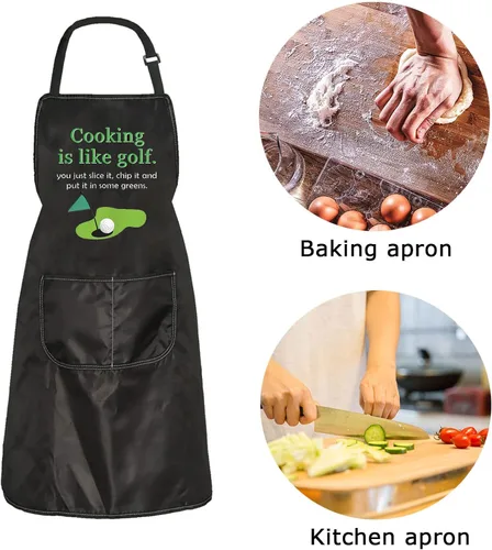 Miniatura 6 de ZJXHPO Cocinar es como un delantal de golf para golfistas, delantal de cocina con bolsillo para golfistas, delantal de cocina, regalo para amantes