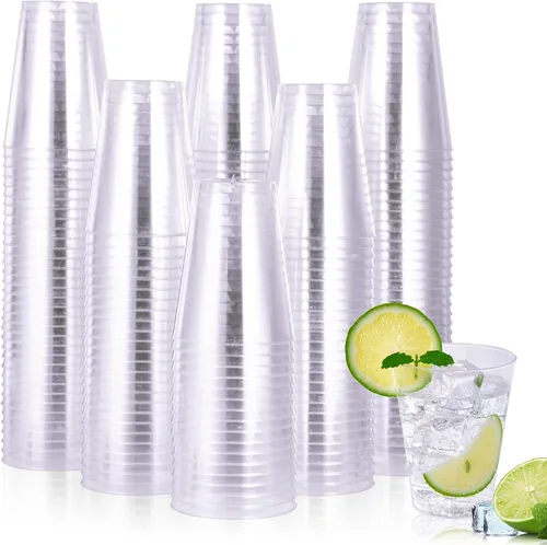 JOLLY CHEF Paquete de 300 vasos desechables de plástico transparente de 7 onzas, tazas de vino desechables de 7 onzas, ideales para fiestas, whisky,