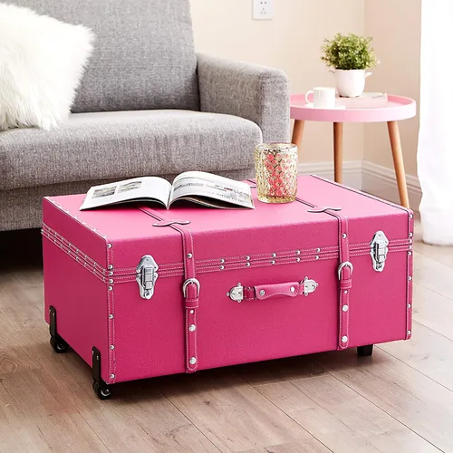 Miniatura 4 de DormCo Texture® Brand - Baúl con ruedas - Rosa cereza - Grande
