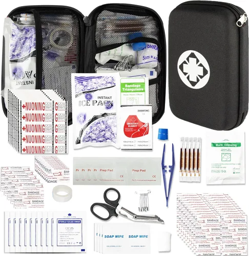 Miniatura 10 de Kit de Primeros Auxilios de Supervivencia para Coche-Hogar Kit de Emergencia - Morado 273 Piezas Equipo Suministros de Viaje Set de Primeros