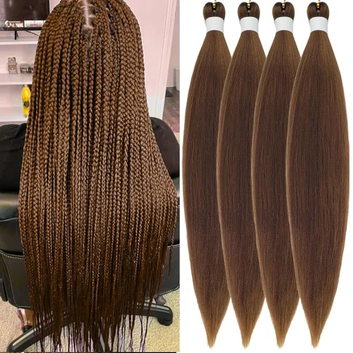 Miniatura 30 de Cabello trenzado preestirado, negro, hipoalergénico, preestirado, trenzado, sin nudos, sin picazón, suave