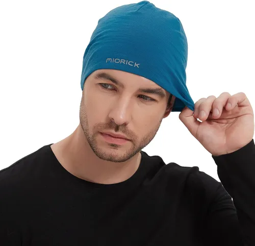 Miniatura 7 de Gorro de lana merina, gorra ligera para correr, transpirable, gorro de dormir para hombres y mujeres
