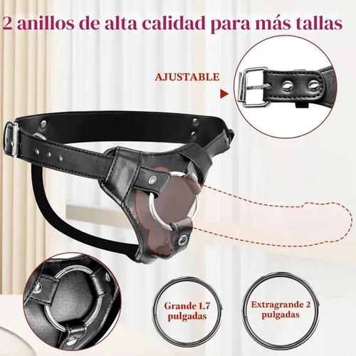 Miniatura 2 de Arnés con consolador para ataduras, juguetes sexuales para adultos para mujeres y hombres, consolador para pegging, cinturón ajustable de nylon