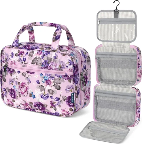 Miniatura 8 de PAVILIA Neceser Colgante Bolsa de Viaje para Mujeres y Hombres, Organizador de Cosméticos Plegable, Bolsa de Maquillaje Resistente al Agua
