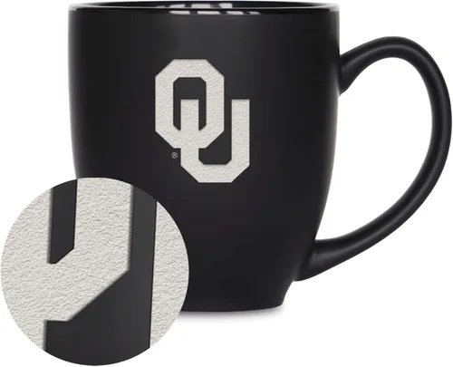 Miniatura 23 de Rico Industries - Taza de cerámica mate negra con grabado láser estándar de 15oz para NCAA (escuelas T & U) - Para bebidas calientes o frías