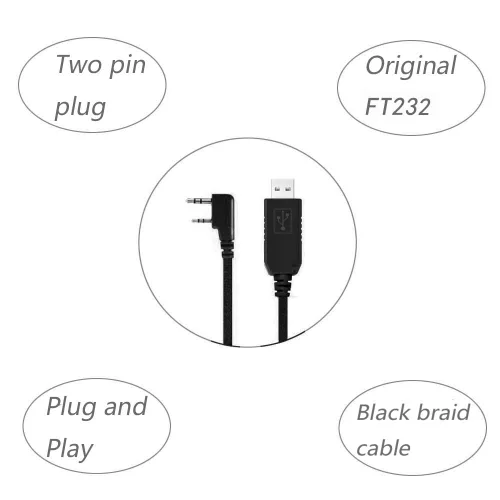Miniatura 2 de Baofeng Cable de programación para radios portátiles de jamón bidireccional: UV-5R, 5RA, 5R Plus, 5RE, UV-82, bf F8HP, UV3R Plus, BF-888S, cable