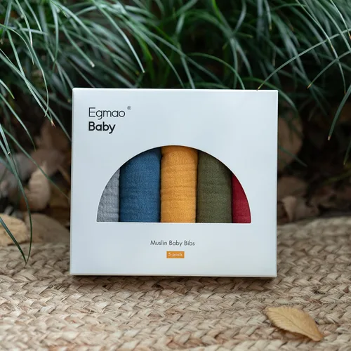 Miniatura 6 de Baberos de muselina para bebés niños y niñas, babero de muselina orgánica para bebé para babeo y dentición, baberos suaves de bandana para babeo