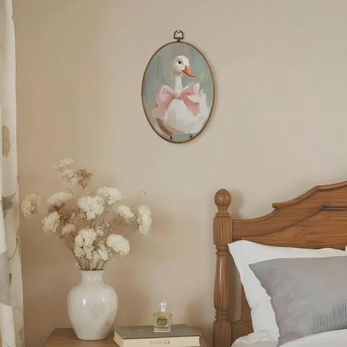 Miniatura 4 de LKETW Divertida decoración ovalada de pared de baño Golden Retriever, regalos de Golden Retriever, decoración ovalada para colgar en lienzo