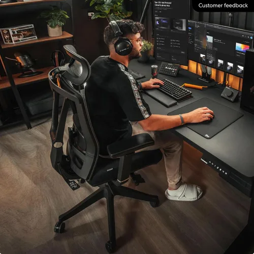 Miniatura 2 de Autonomous ErgoChair Pro Silla de oficina ergonómica Espuma Gris Soporte lumbar ajustable, giratoria y rodante - Sillas de escritorio de oficina