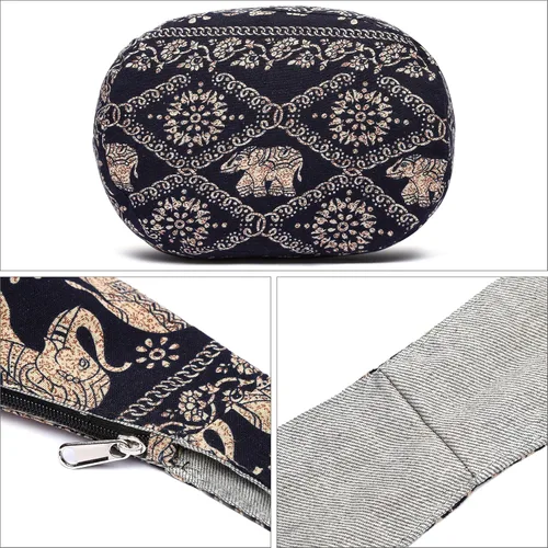 Miniatura 38 de Bolsa de hombro para mujer, de lona en estilo hippie/bohemio para llevar cruzada al hombro, disponible en diferentes colores y estampados