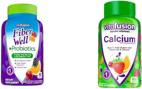Miniatura 12 de Vitafusion Fiber Well + Gomitas de probióticos para adultos, 0.11 onzas de fibra por porción para la salud digestiva y probióticos*, 60