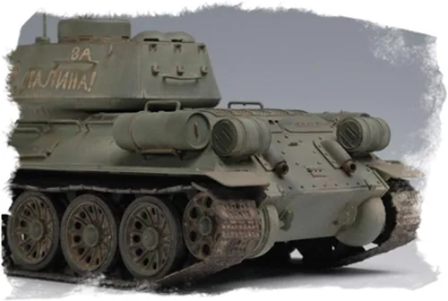 Miniatura 7 de Hobby Boss Modelo de tanque ruso T-34/85 1944 con kit de construcción de modelo de vehículo de torreta aplanada