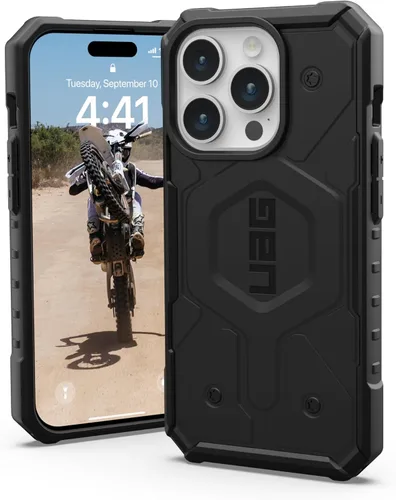 Miniatura 14 de URBAN ARMOR GEAR UAG Funda [Versión Actualizada] Compatible con iPhone 15 Pro 6.1" Pathfinder Transparente Ceniza/Negro Imán Integrado Compatible