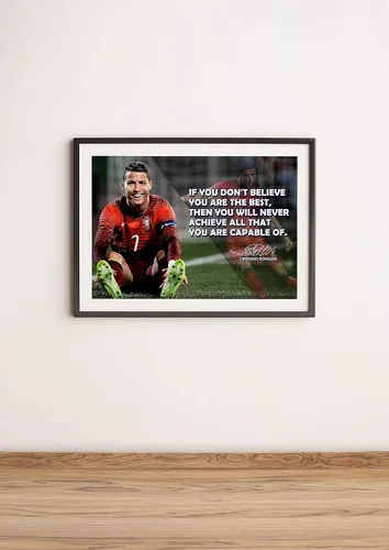 Miniatura 4 de Cristiano Ronaldo Póster Motivacional Cita Citas Inspiradoras Pósters para Aula Fútbol Masculino Entrenamiento Profesional Arte de Pared Mentalidad
