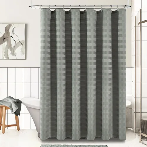 Miniatura 10 de PANGSINNE Cortina de ducha para cubículo de 60 pulgadas - Cortina de ducha de tela gruesa resistente para baño, juego de cortina de baño de lujo