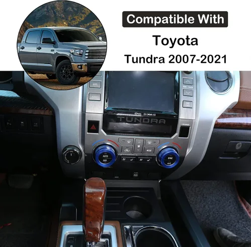 Miniatura 2 de Aunginsy Cubierta de Botón de Interruptor de Aire Acondicionado de Aluminio Compatible con Toyota Tundra 2014-2021, Interruptor de Botón de Control