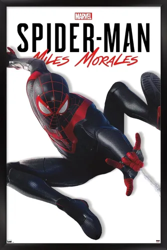 Miniatura 8 de Trends International Marvel Comics - Póster de pared de la serie Miles Morales, 22.4 pulgadas de largo x 14.7 pulgadas, versión enmarcada de madera