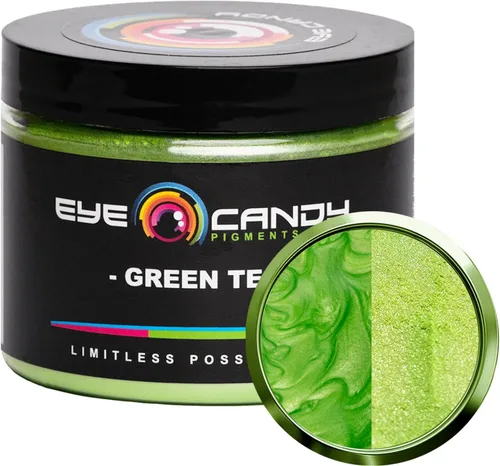 Eye Candy Pigmento en polvo de mica prémium "té verde" (1.76 onzas), aditivo multiusos para manualidades y manualidades | carpintería, bombas de
