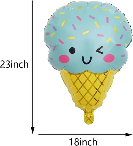 Miniatura 4 de 6 globos grandes de Mylar de helado para verano, decoración de fiesta de cumpleaños de Hawaii Luau