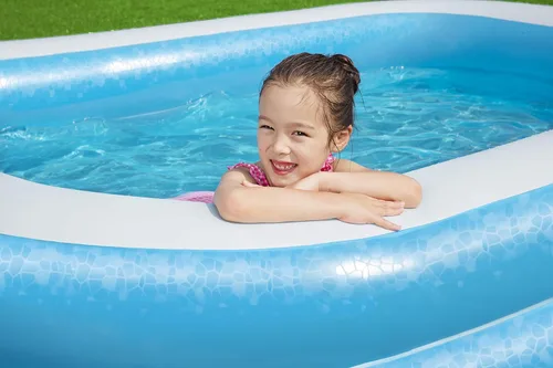 Miniatura 15 de Bestway 54006 Piscina inflable rectangular familiar, 103.1 x 68.9 x 20.1 in, azul/blanco