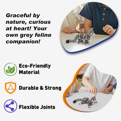 Miniatura 83 de Yipintang Criaturas Impresas en 3D Animales Flexibles - Juego de Animales Fidget de 7 Pulgadas para Decoración de Estantes (Pareja de León Adulto)