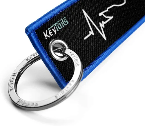 Miniatura 3 de KEYTAILS Llaveros de calidad premium para motocicleta, coche, scooter, ATV, UTV [aventura, deporte dual, latido del corazón] Azul