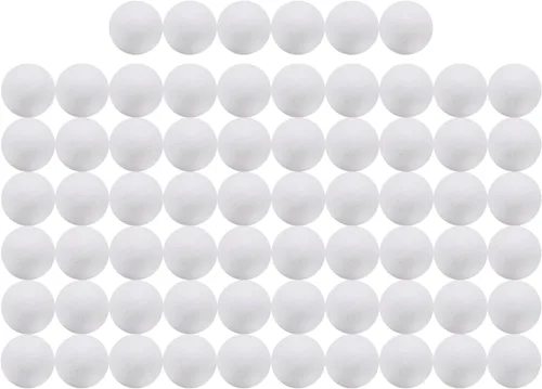 Crafjie - Bolas de espuma de poliestireno de 66 unidades, 1 pulgada de diámetro, para manualidades DIY, ornamentos, espuma de poliestireno suave,