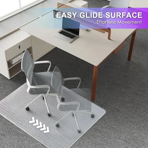Miniatura 4 de Vicwe Tapete para Silla de Oficina para Alfombra, 32'' x 55'' Tapete para Silla de Escritorio de Computadora para Pisos Alfombrados, Tapete Duro
